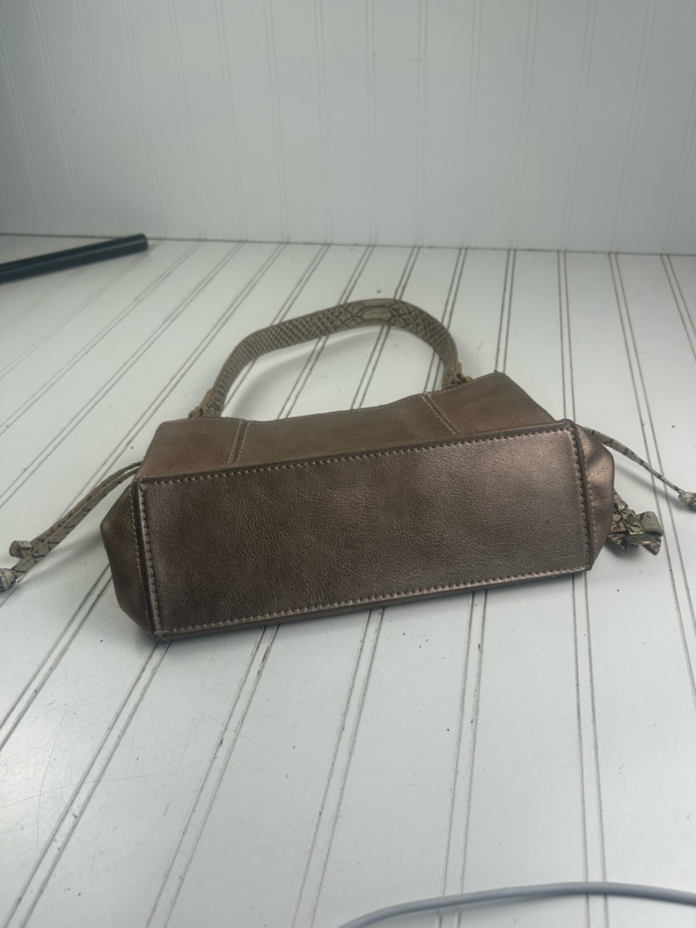 Liz Claiborne Vintage Beige Taupe Y2K Chic Snakeskin Small Shoulder Bag - Picture 8 of 11